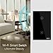 WiFi Smart Wall Touch Light Switch Glass Panel Wireless Remote Control by Mobile APP Anywhere Compatible with Alexa,Timing Function No Hub Required (Wall Switch 2 Gang)