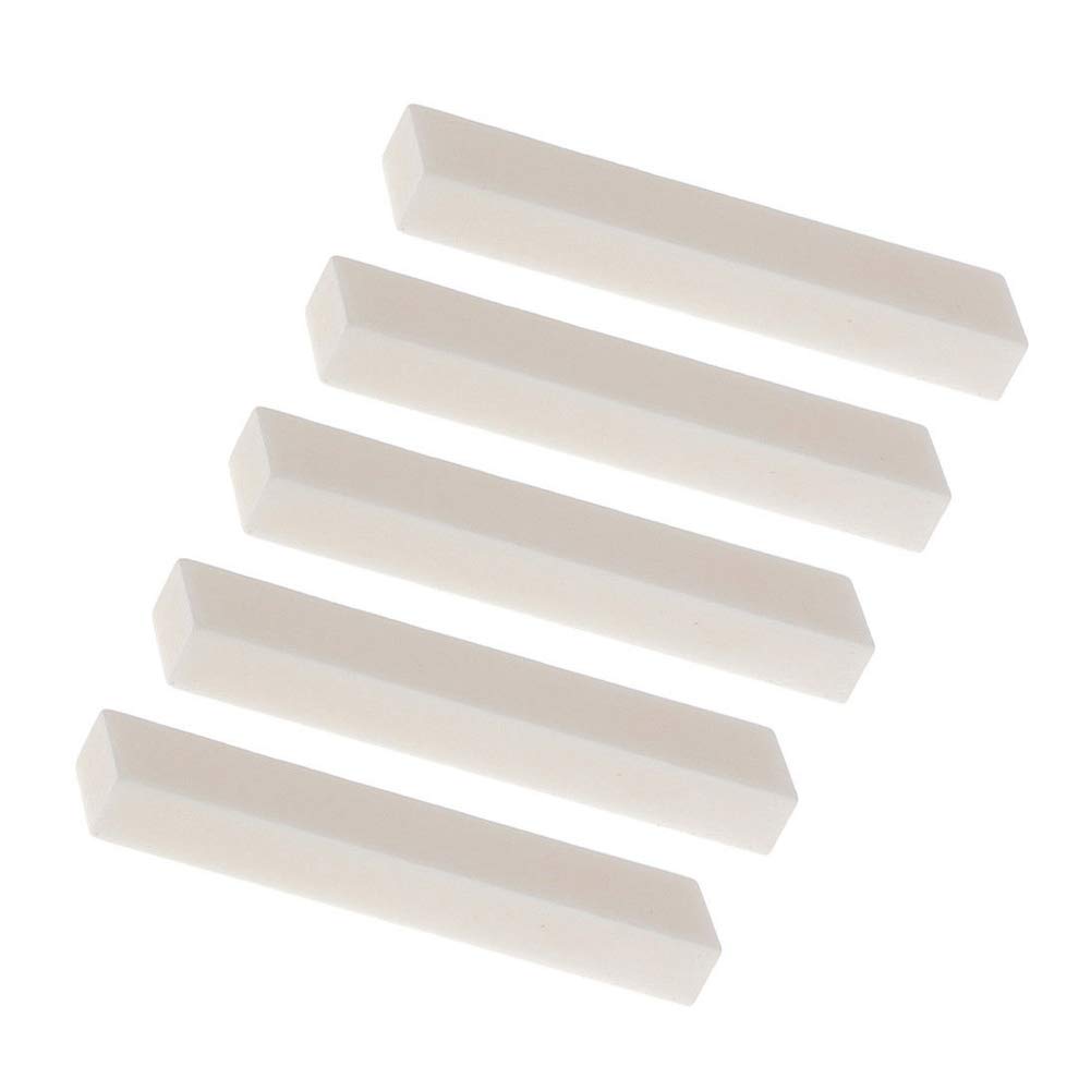 Alnicov Guitar Blank Bone Nut,5PCS DIY Guitar Nut for LP Folk Classical Electric Acoustic Guitar 52 x 10 x 6mm
