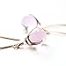 Pale purple glass dangle earrings 14kt rose gold-filled