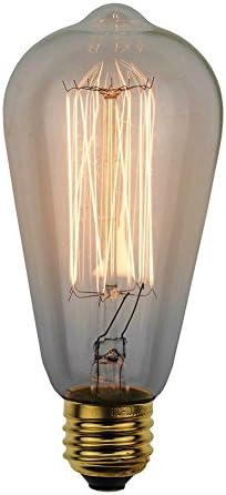 Dealighting Edison Light Bulb 25 Watt Vintage Squirrel Cage Dimmable Warm Yellow Filament Light Bulb