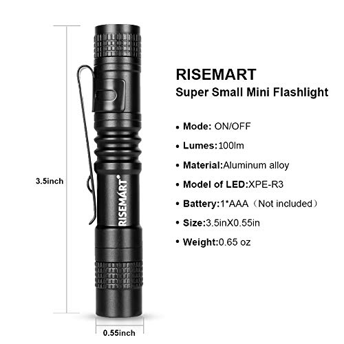 Keychain Flashlight, RISEMART Small Mini Pocket Led Pen light Super