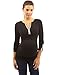 PattyBoutik Mama Notch Neck Trim Button Maternity Top (Black M)