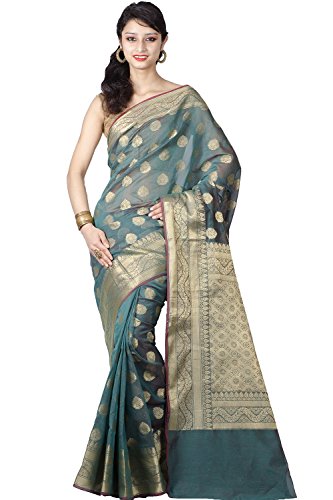 Chandrakala women s cotton banarasi saree free size sea…