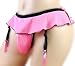 aishani Men's Pouch Panties Skirted Garter Thong Bikini Briefs Underpants,X-L Pink