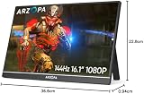 ARZOPA 16.1 inch Portable Monitor 144Hz 106% sRGB FHD USB-C HDMI Z1FC view 9