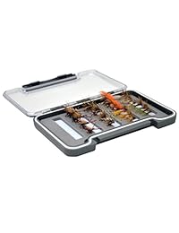 Caja de señuelos mosca Outdoor Planet de doble cara, con bolsillo y a prueba de agua + paquete surtido de 15, 28 o 35 piezas de señuelos mosca para trucha