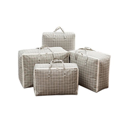 Clothes Storage Bag Folding Organizer Bag Large Storage Bag for Comforters Blanket Bedding Duvet Clothes Quilt Pillows Sweaters Waterproof Dustproof Moistureproof(4 PCS)