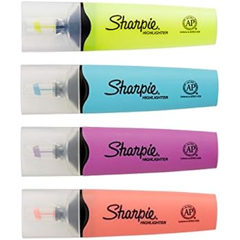 Sharpie 2067517 Clear View Highlighters, Chisel Tip, Assorted Colors, 12 Count
