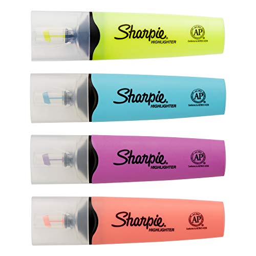 Sharpie 2067517 Clear View Highlighters, Chisel Tip, Assorted Colors, 12 Count