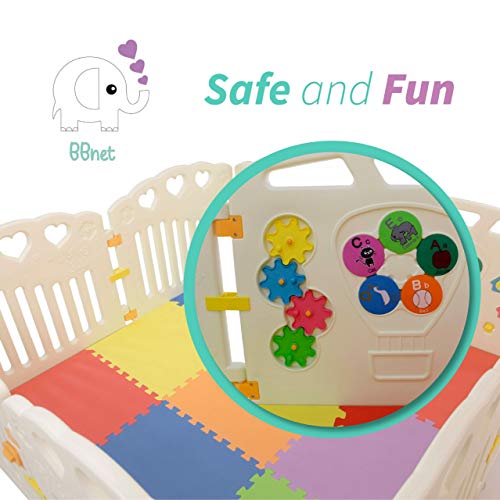 image for BBNet Baby Playpen with Play MAT Included | Playard 8 Pieces | Childre