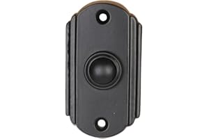 STALLION HARDWARE Wired Iron Doorbell Chime Push Button Vintage in Black Powder Coat Finish Vintage Decorative Push Doorbell with Easy Installation