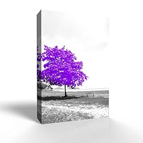 Blue and Black Abstract Colorful Tree Painting Wall...
