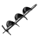 Hiltex 10247 8"x30" Steel Gardening Auger Bits | For Planting Bedding, Bulbs, Seedlings | 3/4" Shaft