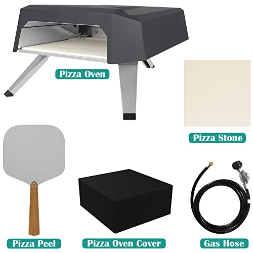 Outdoor Gas Pizza Oven, Portable Table Top Gas Pizza Oven with Pizzas