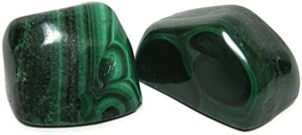 Tumbled Malachite Healing Crystal, Metaphysical Healing Chakra Stone 2 Piece Lot