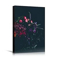 Canvas Wall Art Red Arrangement Bouquet Expressive Floral Multicolor Photography Romantics - 12x18 inches