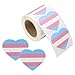 Love Pride Stickers Heart Shaped Roll Tape 250 Stickers Gay Pride Support LGBT (Heart - Transgender)