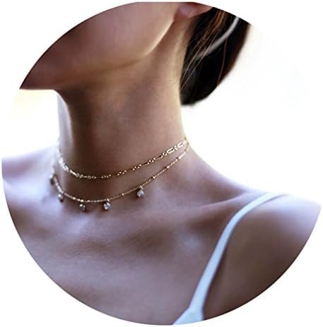 COLROV Gold Choker Necklaces For Women And Girls Layered Simple Chokers Jewelry