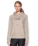 Under Armour Women's Icon Caliber Hoodie, Oatmeal Heather/Maverick Brown, Medium