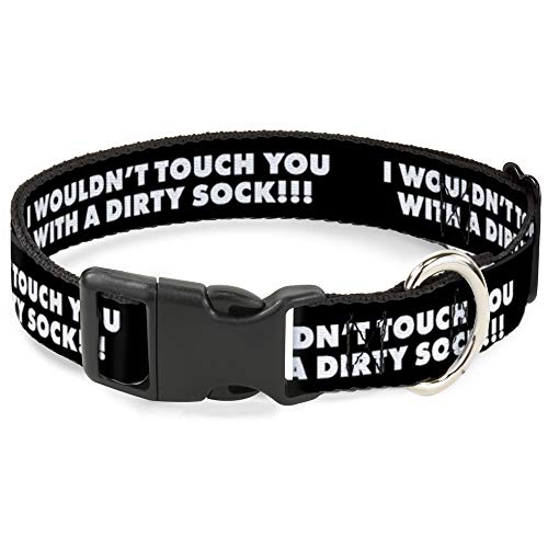 Buckle-Down Cat Collar Breakaway I Wouldnt Touch You with A Dirty Sock Black Wh…