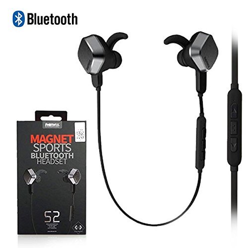 REMAX RM-S2 Magnet Sports Bluetooth 4.1 Earphone Universal Stereo Headphone with Microphone For for iOS & Android(Dark Grey)