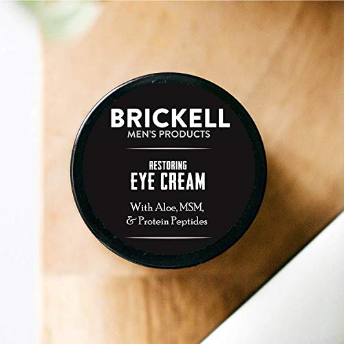Brickell Men's Restoring Eye Cream for Men, Natural and Organic Anti Aging Eye Balm To Reduce Puffiness, Wrinkles, Dark Circles, Crows Feet and Under Eye Bags, .5 Ounce, Unscented - Thumbnail 3