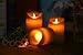 Kitch Aroma Set of 3 Assorted Grey/Brown/Black flameless Candles 3 x 4/5/6inch Battery Operated LED Pillar Candles with Moving Flame for Halloween Thanksgiving Christmas Home Decor