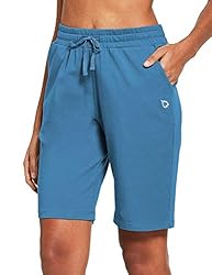 BALEAF Women's 10" Bermuda Shorts Long Cotton