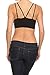 O TO S Women's Strappy Front Criss Cross Sports Bra Tops Bralette Active Wear Yoga Workout Removable Pad K145 Black L/XL