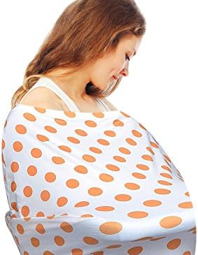Shoppwell 5 In 1 Car Seat & Nursing Cover For Boys & Girls | Stretchable, Washable , Comfy & Soft Cotton Canopy | Use As Shopping Cart Cover, Diaper Changing Pad, Stroller Shade , Playing Mat & More