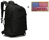 Aidonger Outdoor Military Tactical Hiking Backpack 3 Day Assault Pack Molle Camping Rucksack (Black)