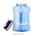 BOTTLED JOY 2.5L Water Jug with Handle, BPA Free Reusable Gym Sports Drinking Large Capacity Water Bottle Container 85oz 2500ml (Transparent Blue)