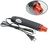 Mini Hot Air Gun, CAIDU Portable Mini Heat Gun for DIY Embossing Shrink Wrapping Drying Paint, 300W Multi Function Electrical Heat Tool (Black)