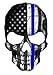 Skull Subdued Thin Blue Line American Flag Sticker. 6 x 4