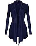 [DRSKIN] Women's Open - Front Long Sleeve Knit Cardigan (2XL, Navy)