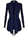 DRSKIN Women's Open - Front Long Sleeve Knit Cardigan (Cardigan Navy, XL)