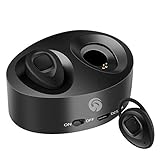 True Wireless Headphones,WOWOGO Bluetooth Headphones Sweatproof Sport Earbuds in-Ear Noise Cancelling Earphone with Built-in Mic and Charging Station for iPhone iPad Samsung (K5-Metallic)
