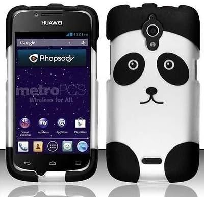 CUTE PANDA HARD PLASTIC MATTE SNAP ON CASE PHONE COVER FOR HUAWEI VITRIA H882L [In Casesity Retail Packaging]