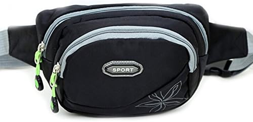 Naoki Outdoor Sports Cycling Hiking Camping Climbing Fishing Travel Waterproof Nylon Multi-purpose Fashion Leisure Purses Waist Pack Wallet(Black)