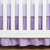 TILLYOU Crib Bed Skirt Dust Ruffle, 100% Natural Cotton, Nursery Crib Bedding Skirts for Baby Boys or Girls, 14