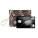 Womens Credit Card Holder Mini Wallet Key Chain pouch - Edmen (Brown-B), Small