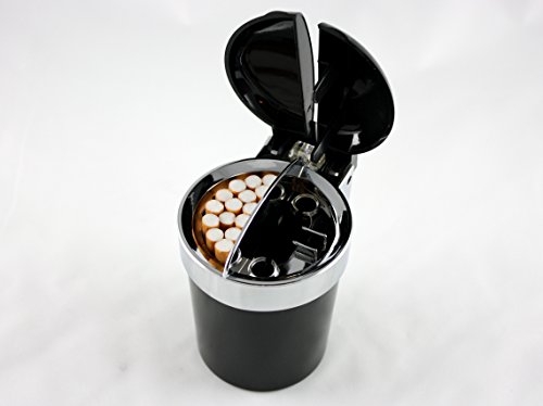 Skyway LED Car Ashtray with Cigarette Case Box Holder - Black - Thumbnail 6