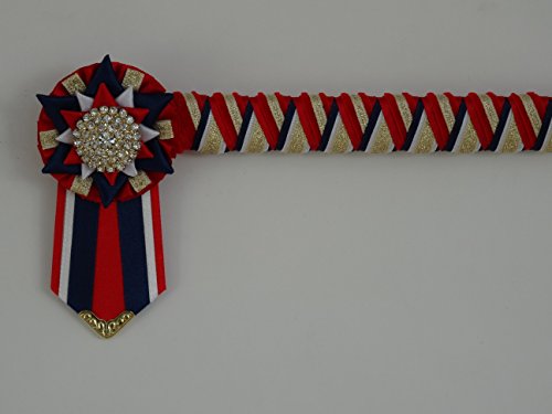 Red navy white and gold Cornerstone Browband