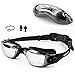 Swim Goggles, Swimming Goggles, UV 400 Protection Anti Fog No Leaking Wide View Pool Goggles with Ear Plug Nose Clip & Protective Case for Women Men Adult Youth