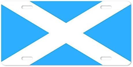 Metal License Plate Cover Scotland (Traditional Flag Aluminum License Plate 12" x 6"