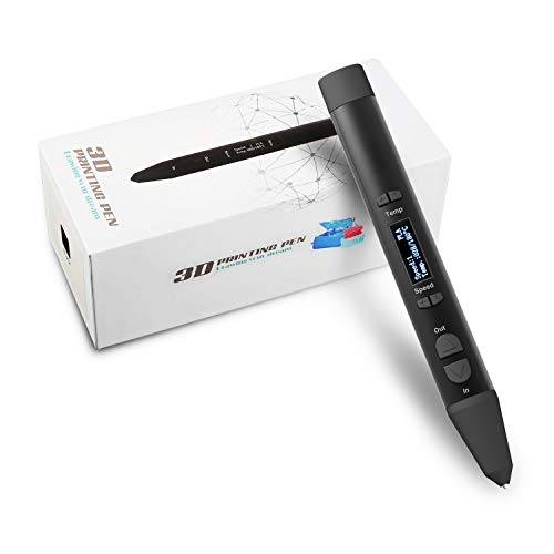 Metal Black 3D Printing Pen, Metallic Texture with Large OLED Display, Easy to Use, Great Gift for K - //coolthings.us
