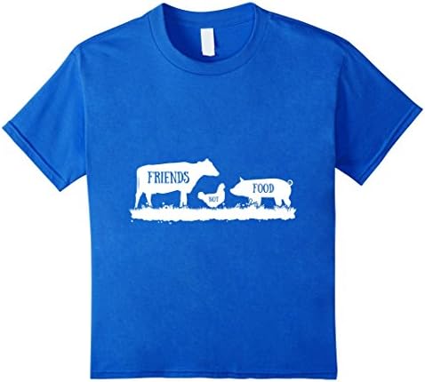 Kids Vegetarian - Friends not food T-shirt 6 Royal Blue