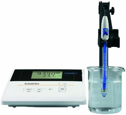 SI Analytics 285204070 Lab 850 Benchtop pH Meter Set for Laboratory Analysis, Including Electrode BlueLine 15 pH Electrode, Cover Z 880, Stand, Power Supply Z 850, and Buffers, 240mm W x 190mm H x 80mm D