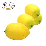 WINOMO 10pcs Artificial Fruit Lemon Yellow Fake Lemons Home Party Decoration