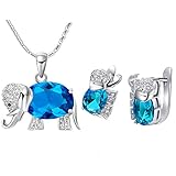 Jewelry Set, J.MOSUYA Swarovski Element Crystal Earring Pendant Necklace Set For Women